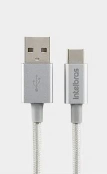 Cabo USB - USB-C 1,5m nylon branco Intelbras EUAC 15NB